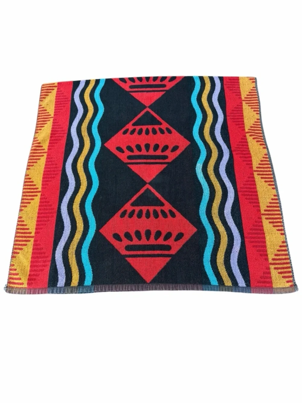 VTG Royal Terry Geometric Southwestern Beach Towel Colorful Brazil 30x60 GUC